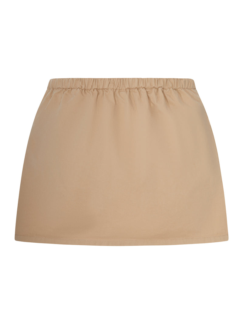 MINIGONNA CON COULISSE IN GABARDINE DI COTONE