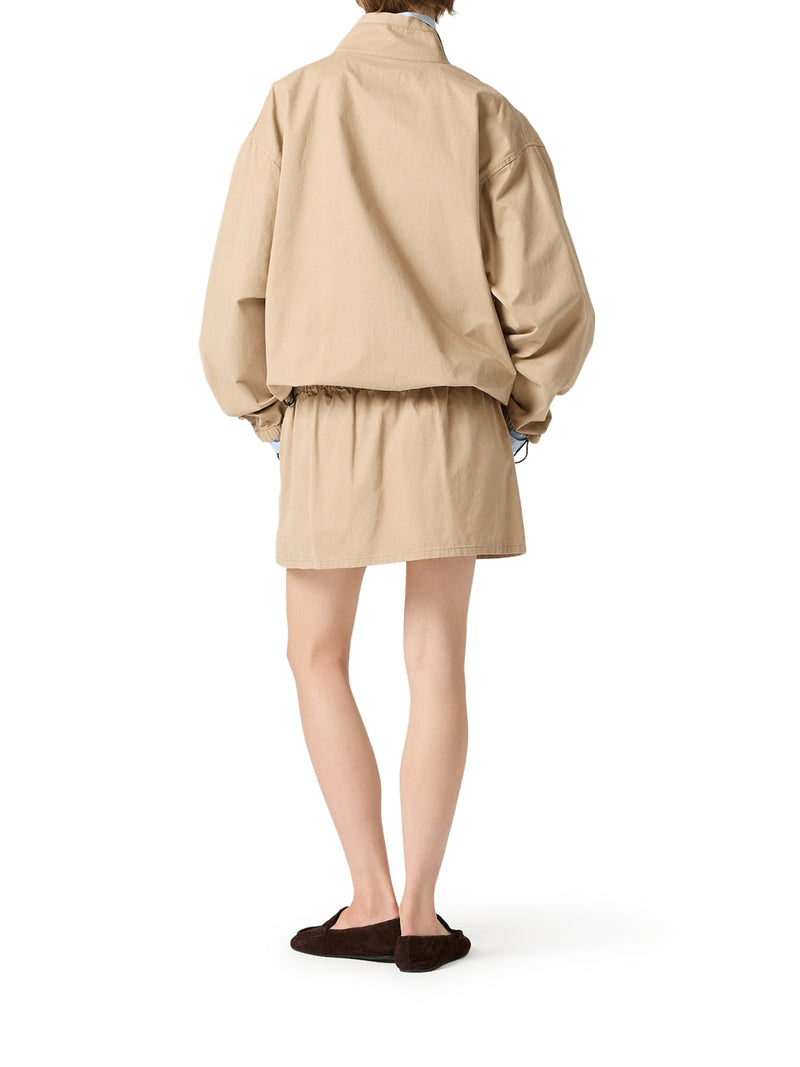 MINIGONNA CON COULISSE IN GABARDINE DI COTONE