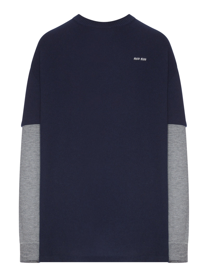 MAGLIA GIROCOLLO LAYERED IN CASHMERE