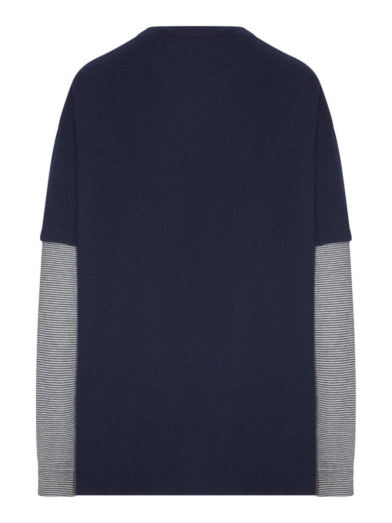 MAGLIA GIROCOLLO LAYERED IN CASHMERE