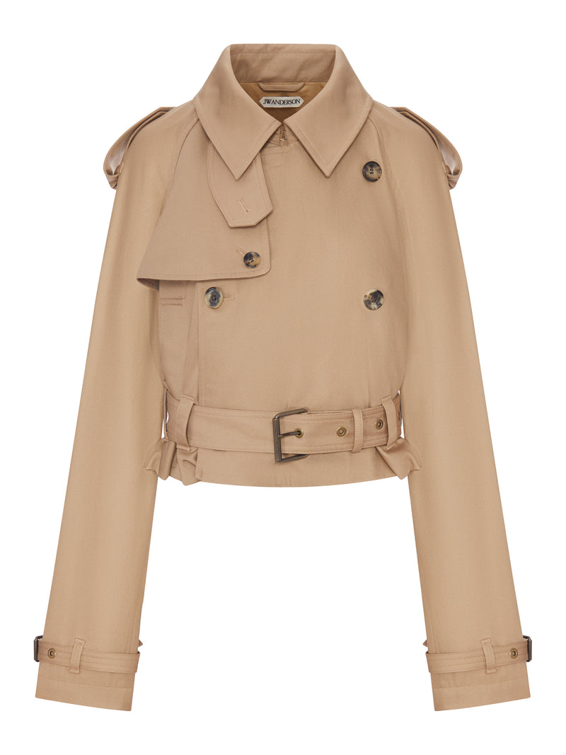 TRENCH CROP IN COTONE IMPERMEABILE
