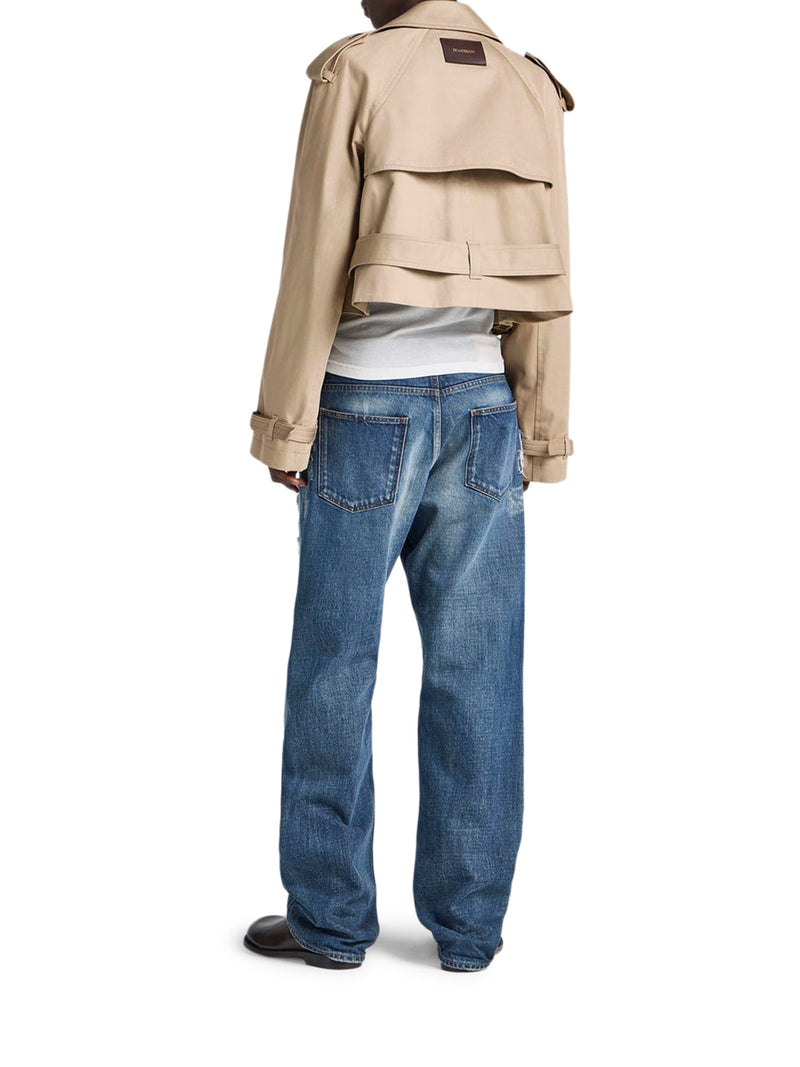 TRENCH CROP IN COTONE IMPERMEABILE