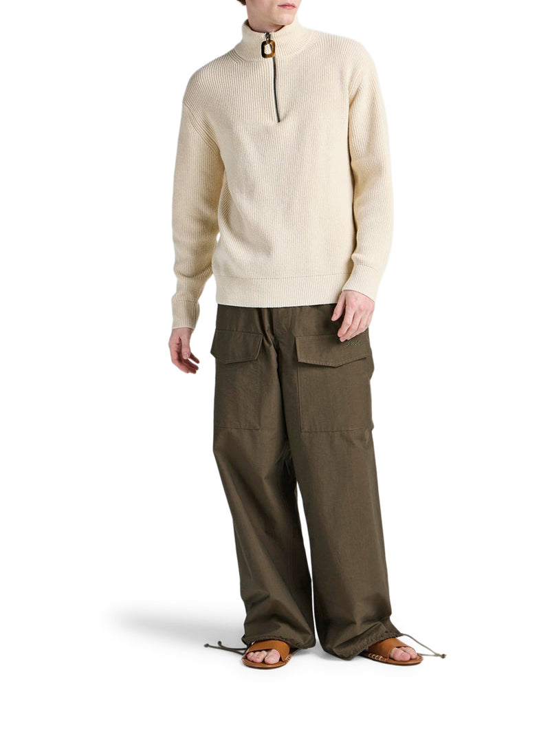 MAGLIA A COSTE CON COLLO ALTO E ZIP