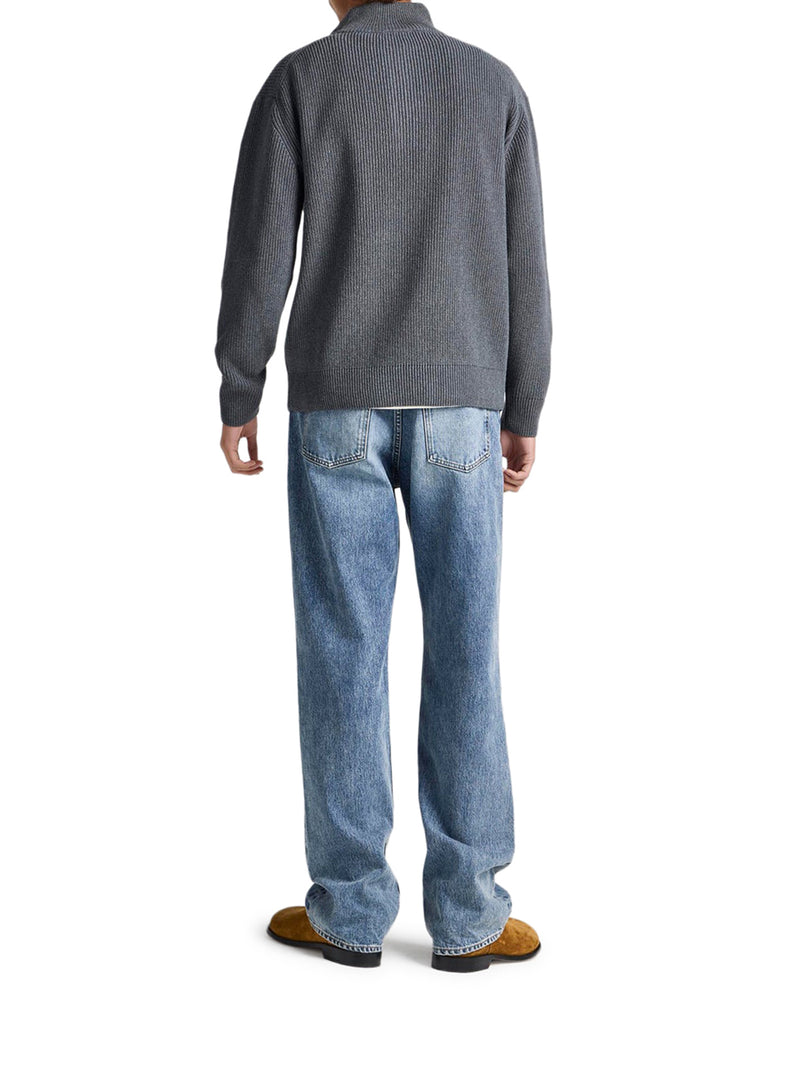 MAGLIA A COSTE CON COLLO ALTO E ZIP