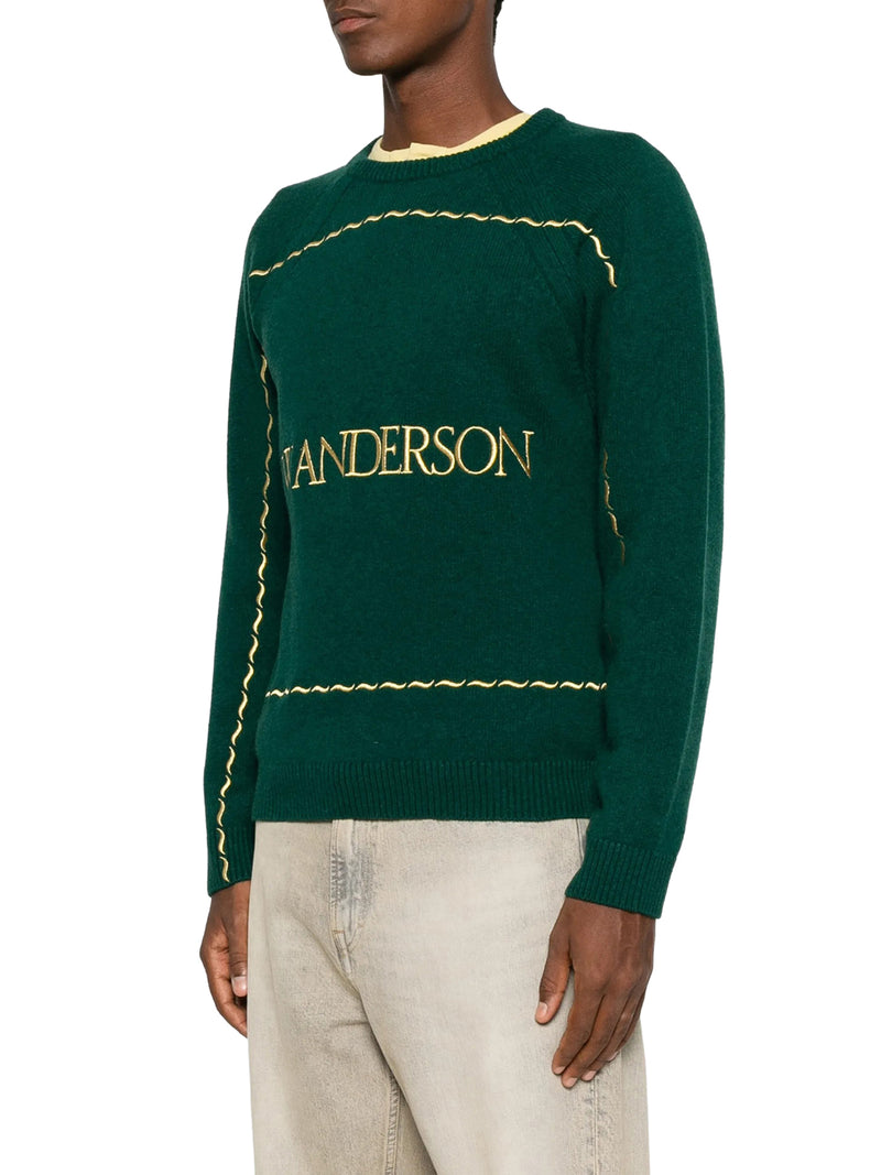 MAGLIA IN LANA CON LOGO A CONRASTO