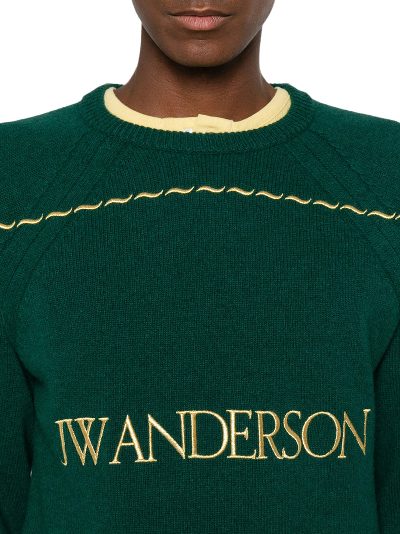 MAGLIA IN LANA CON LOGO A CONRASTO