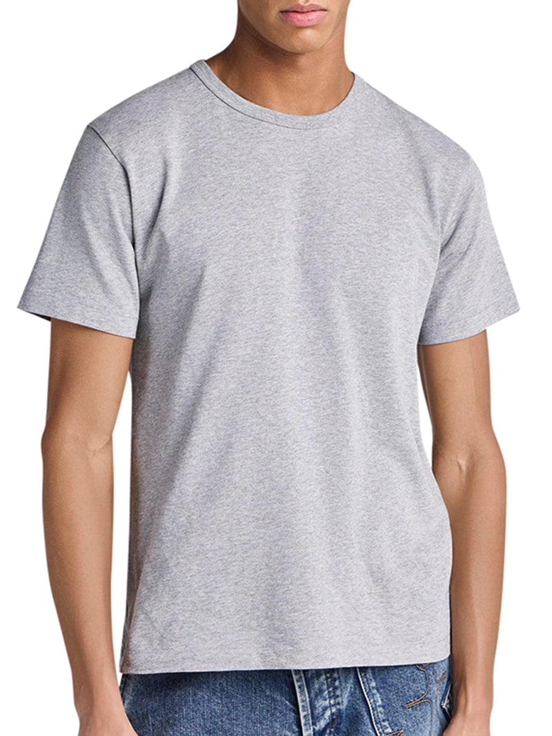 T-SHIRT  CON ANCORA RICAMATA IN GRIGIO MEDIO MÉLANGE
