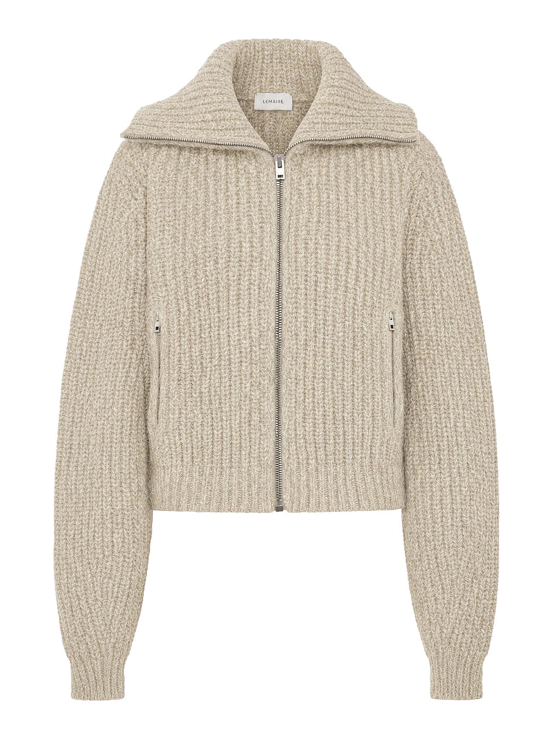 CARDIGAN CON ZIP IN ALPACA