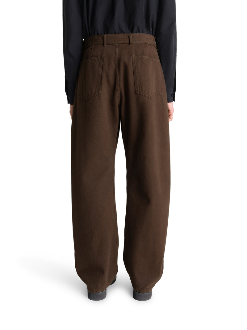 PANTALONI IN COTONE CON CINTURA INTRECCIATA