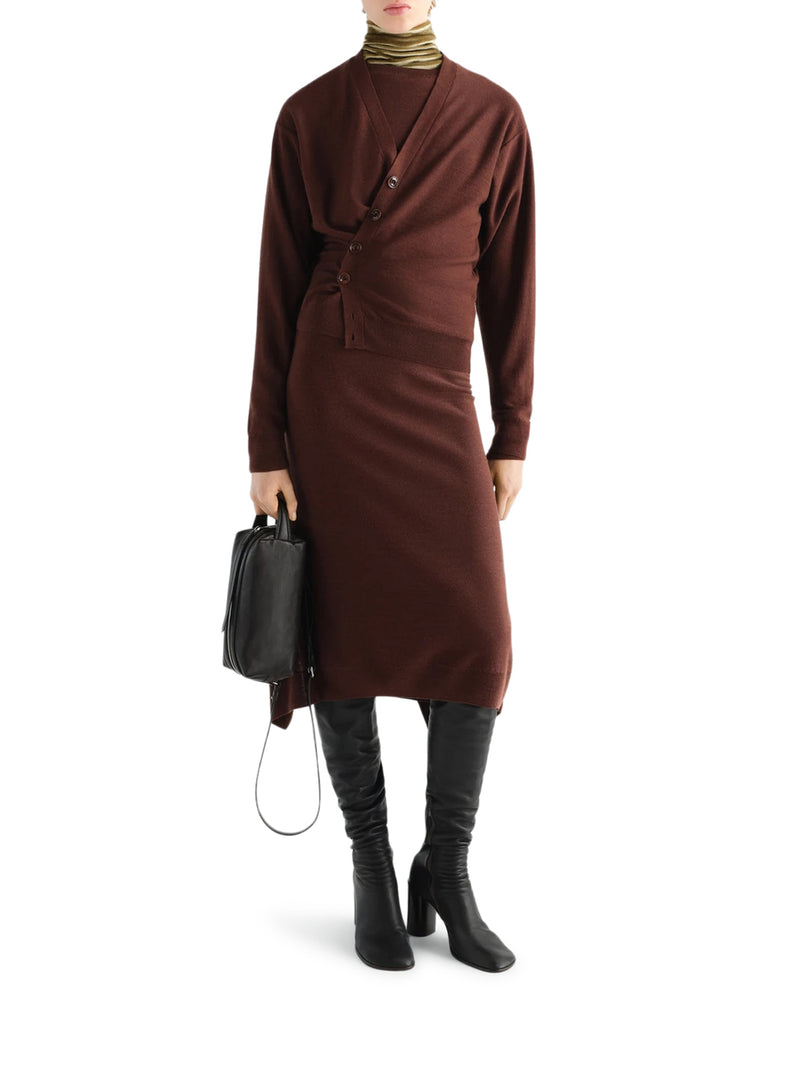 CARDIGAN RELAXED TWISTED IN MISTO LANA MERINO