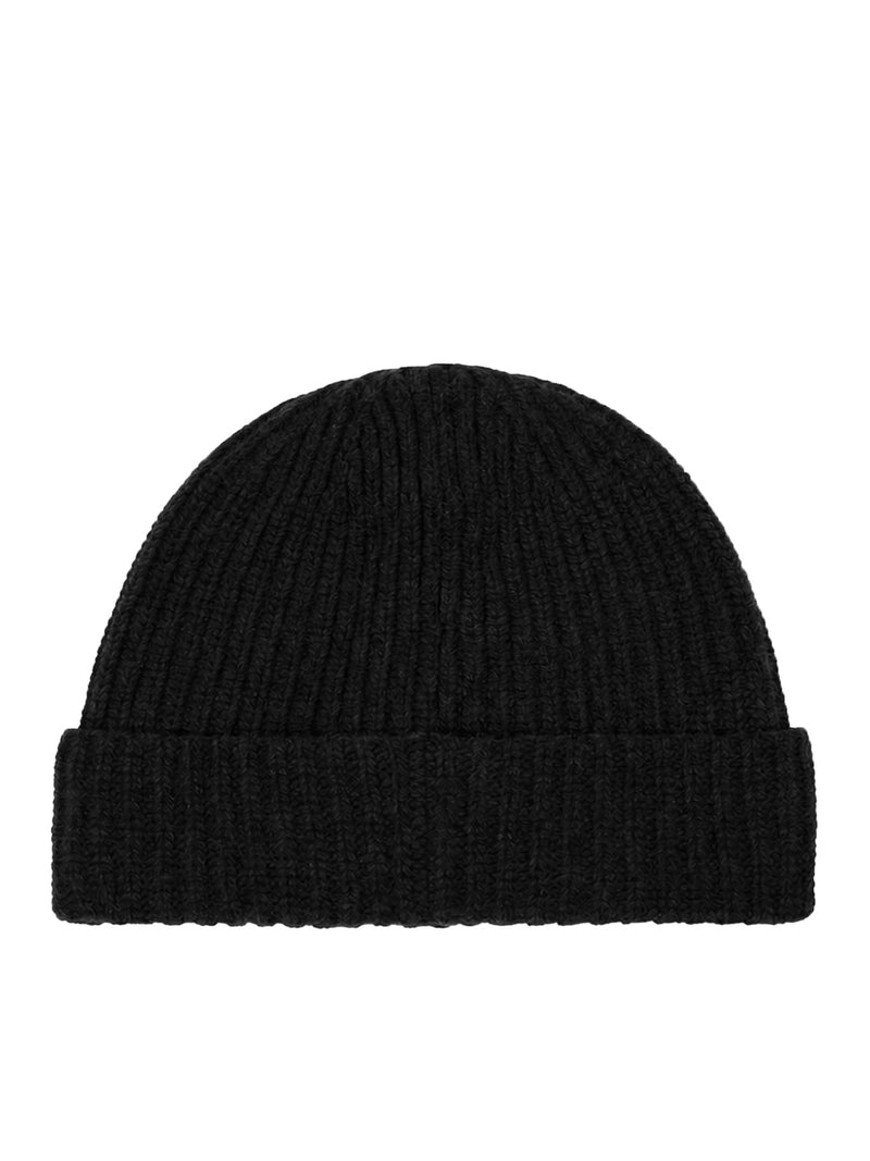 BEANIE IN MAGLIA A COSTINE CON PATCH DEL LOGO COMPASS