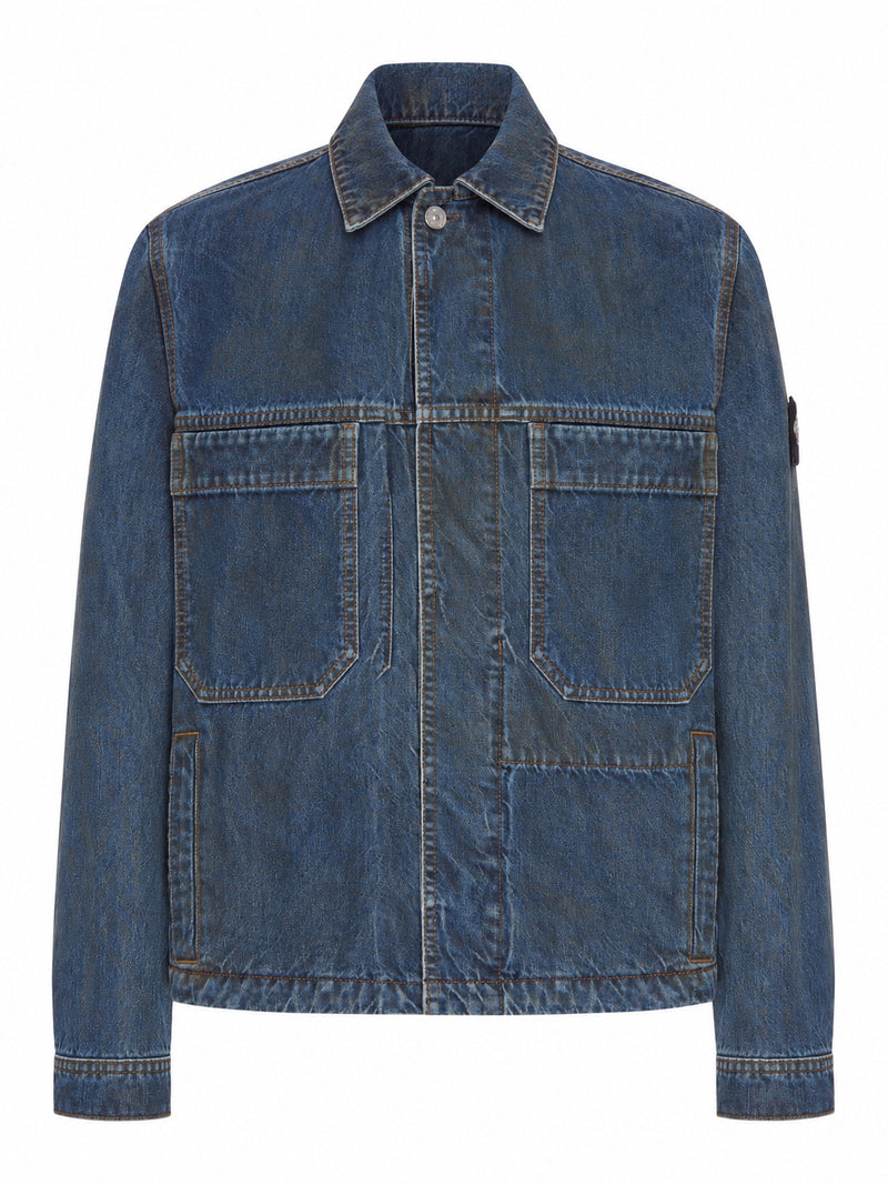 OVERSHIRT IN DENIM CON BADGE STONE ISLAND