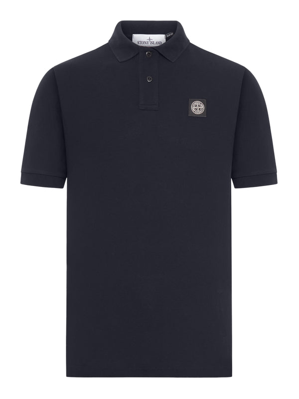 POLO IN COTONE CON PATCH LOGO BLU NAVY