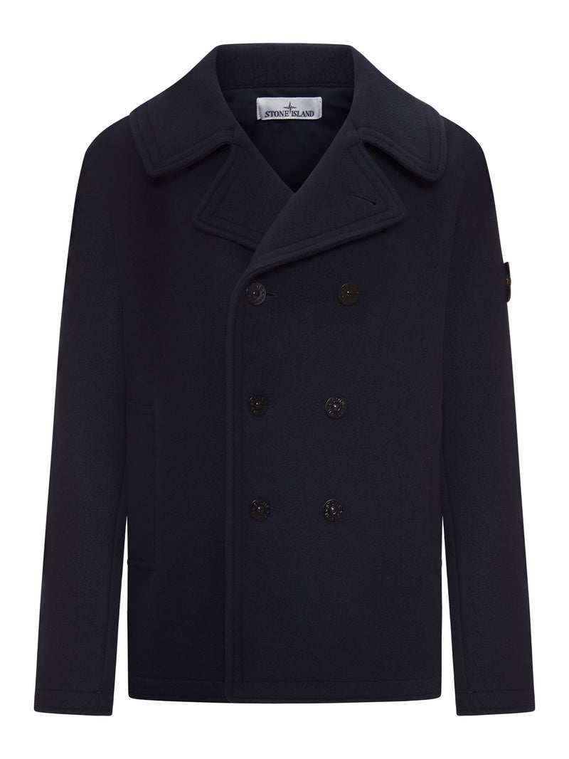 GIACCA DOPPIOPETTO BLU NAVY IN MISTO LANA E CASHMERE
