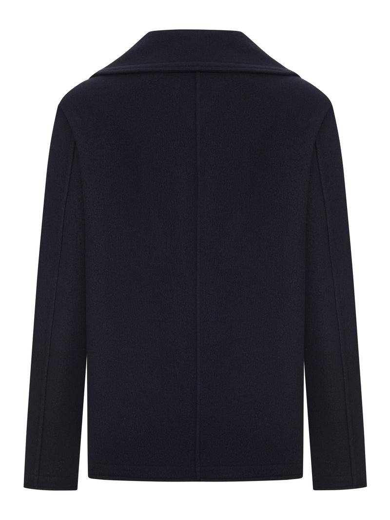 GIACCA DOPPIOPETTO BLU NAVY IN MISTO LANA E CASHMERE