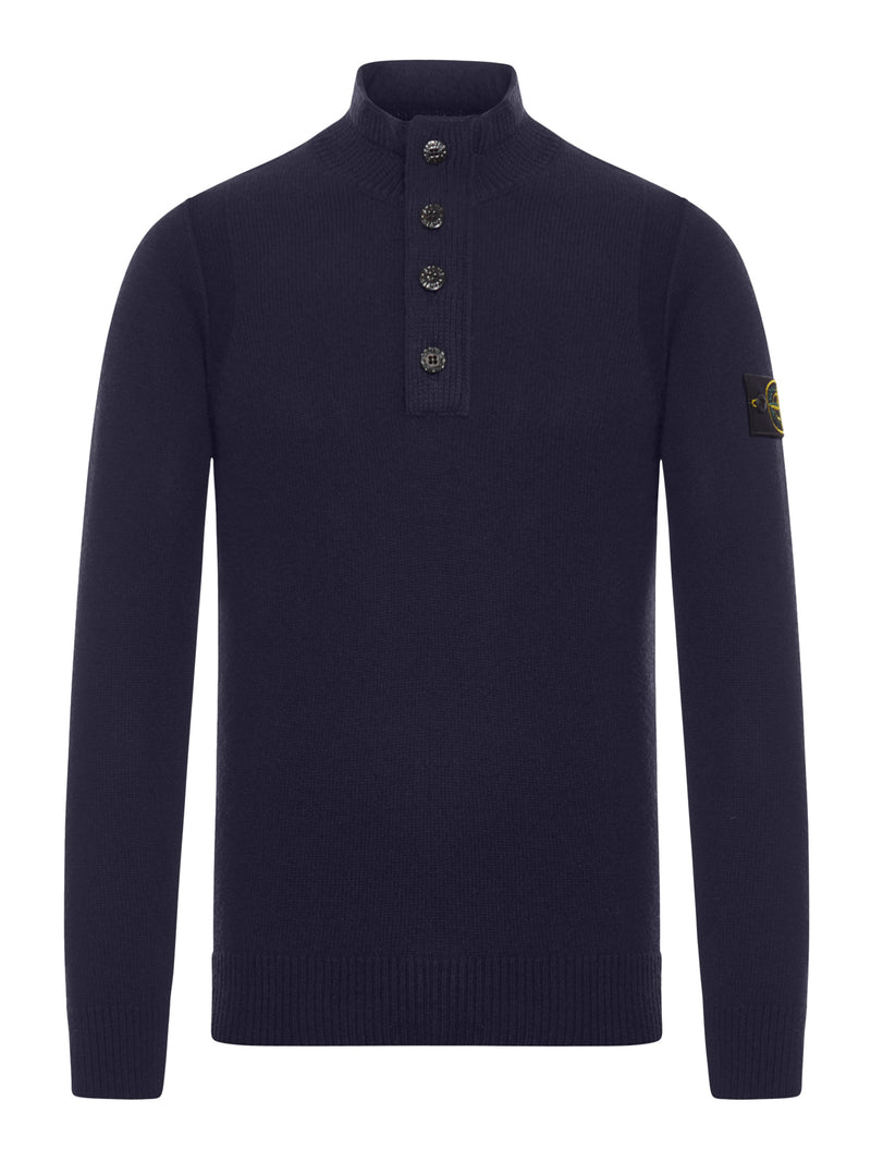 MAGLIONE VESTIBILITÀ REGULAR CON ZIP CORTA E FINTA CON BOTTONI