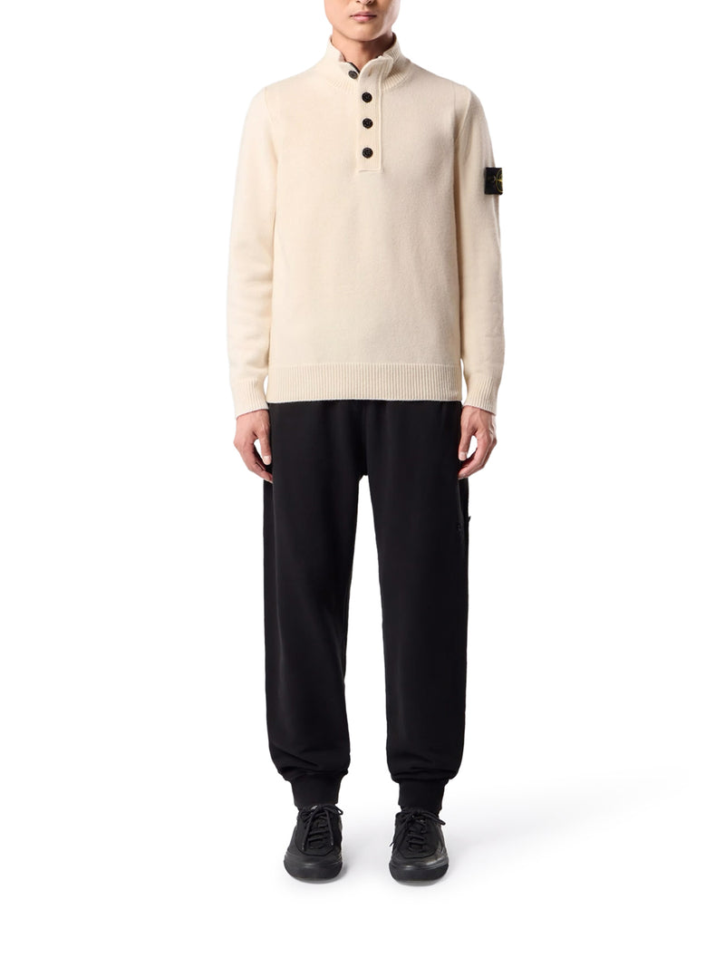 MAGLIONE VESTIBILITÀ REGULAR CON ZIP CORTA E FINTA CON BOTTONI