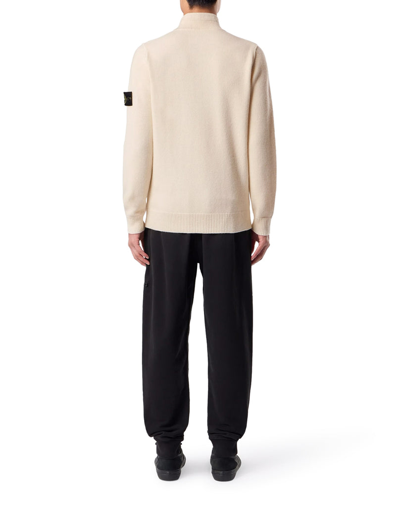 MAGLIONE VESTIBILITÀ REGULAR CON ZIP CORTA E FINTA CON BOTTONI