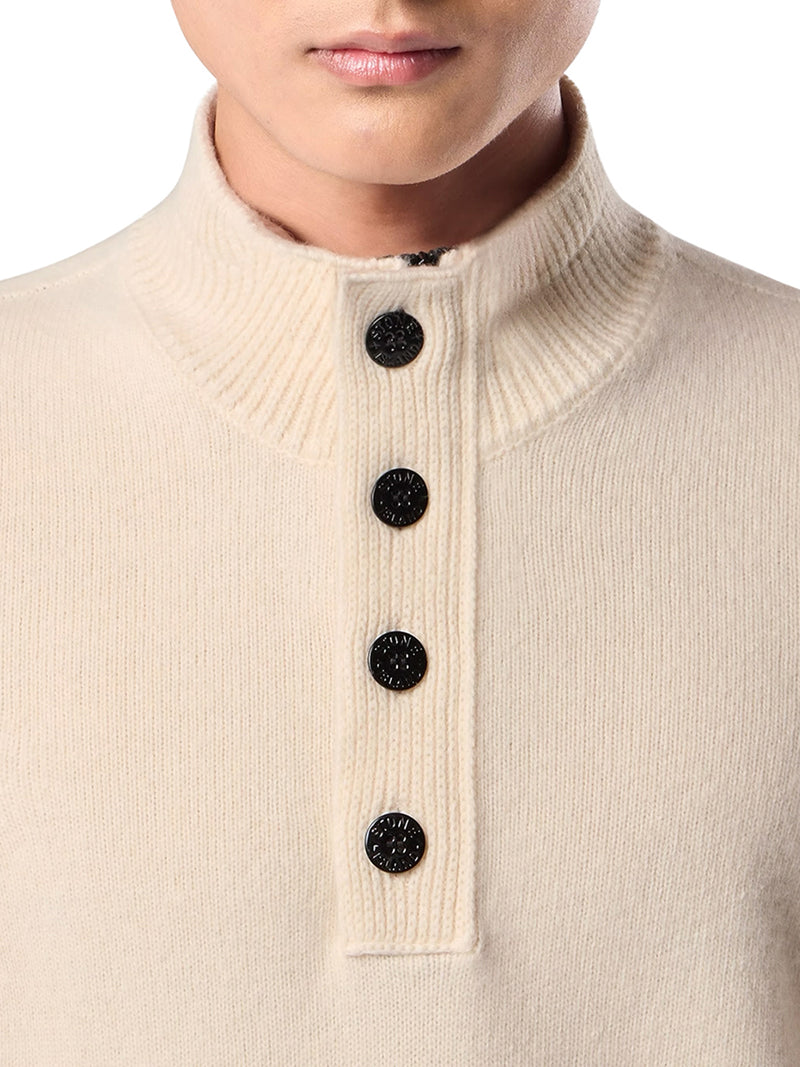 MAGLIONE VESTIBILITÀ REGULAR CON ZIP CORTA E FINTA CON BOTTONI