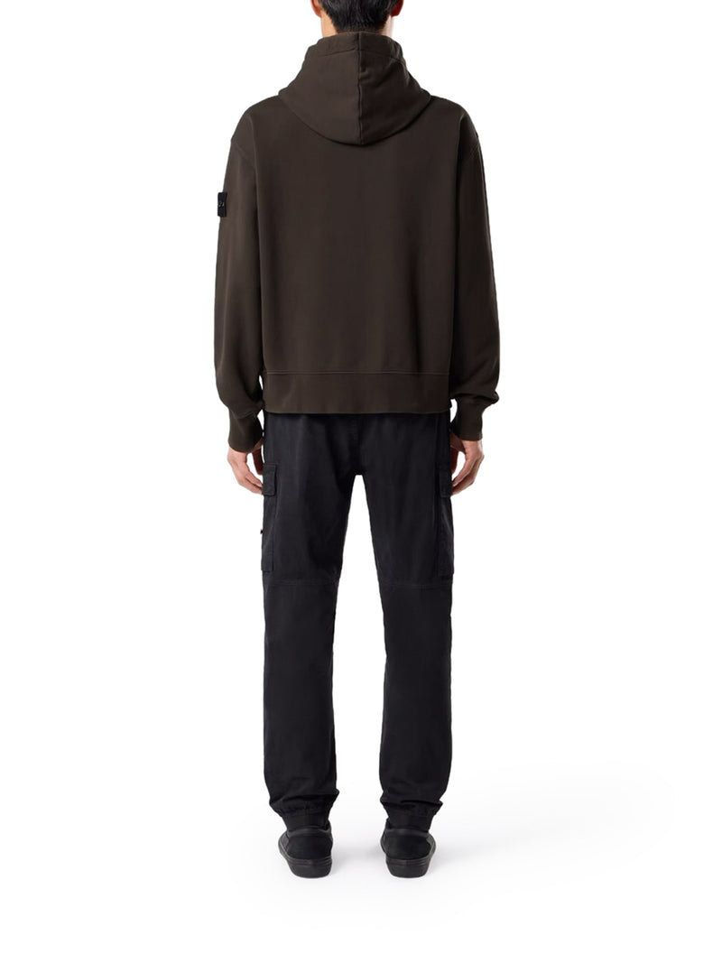 FELPA CON CAPPUCCIO E ZIP IN COTONE