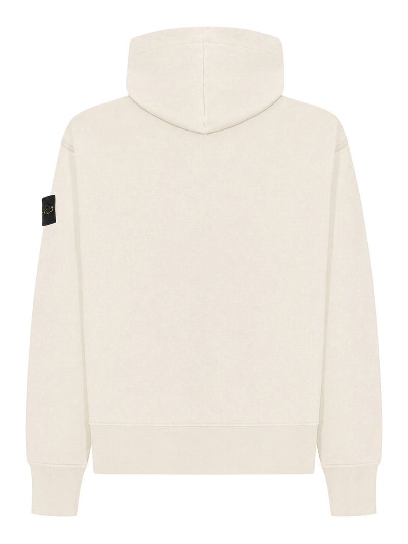 FELPA CON CAPPUCCIO E ZIP IN COTONE