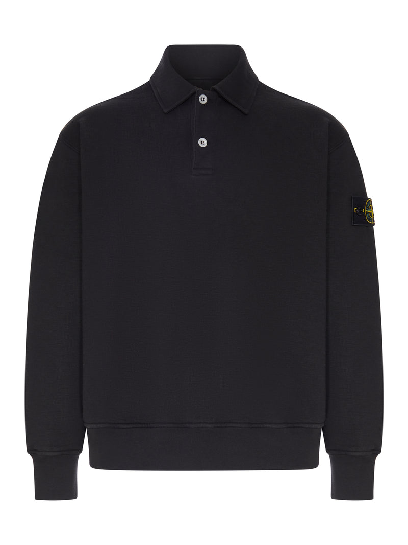 FELPA DESIGN A POLO IN COTONE CON BADGE STONE ISLAND