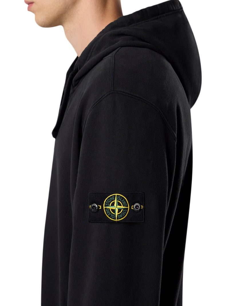 FELPA IN COTONE CON ZIP, CAPPUCCIO E LOGO COMPASS