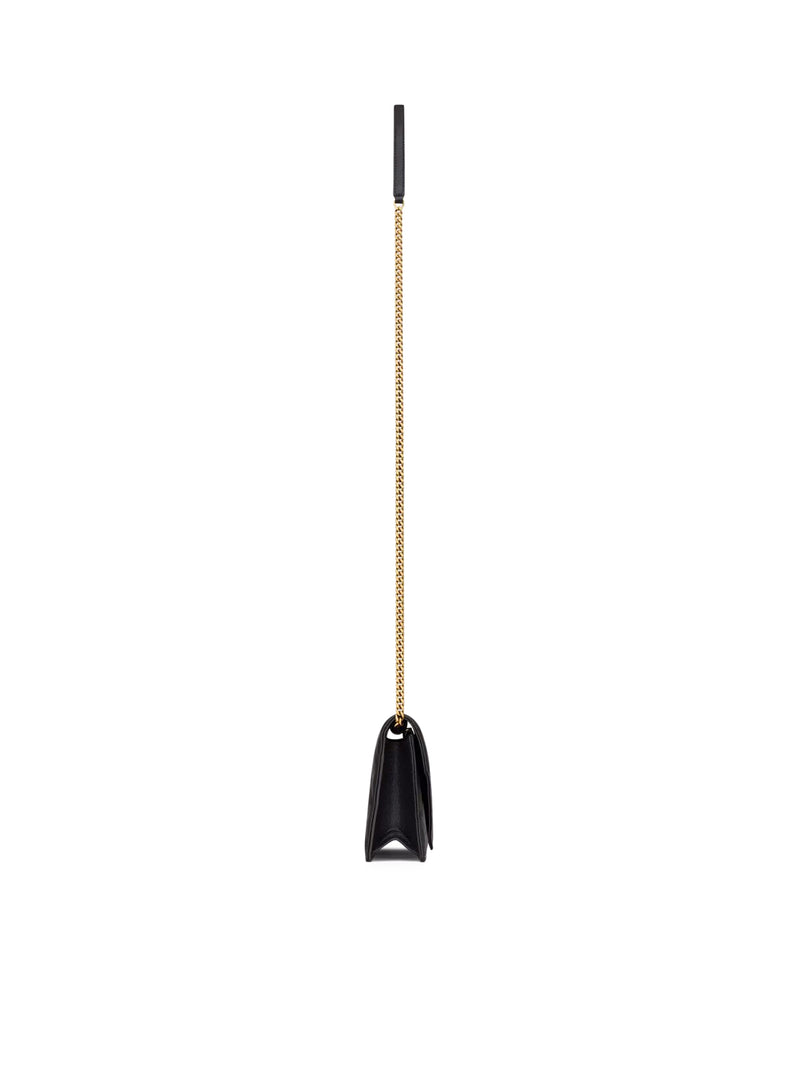 PORTAFOGLI PARIS CON CATENA IN PELLE GOFFRATA GRAIN DE POUDRE