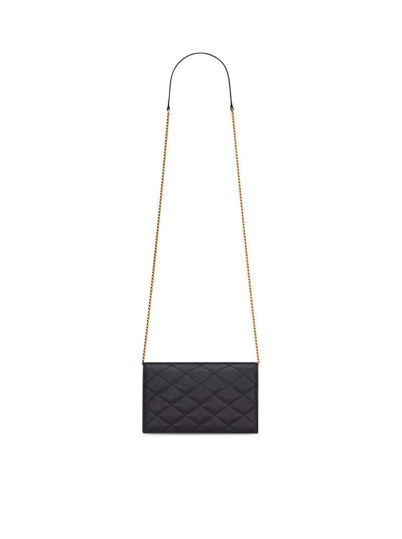 PORTAFOGLI PARIS CON CATENA IN PELLE GOFFRATA GRAIN DE POUDRE