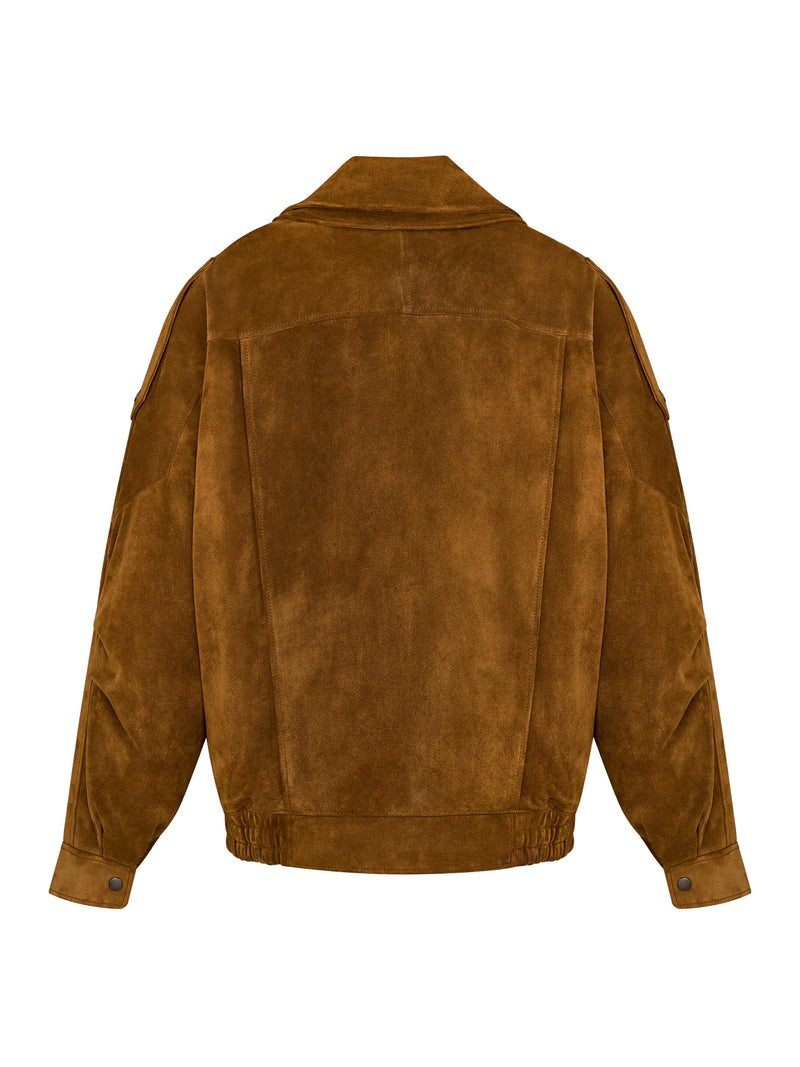 GIACCA OVERSIZE IN PELLE CROSTA VINTAGE