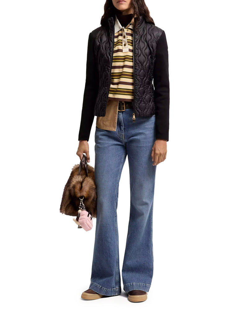 CARDIGAN IMBOTTITO CON ZIP IN COTONE