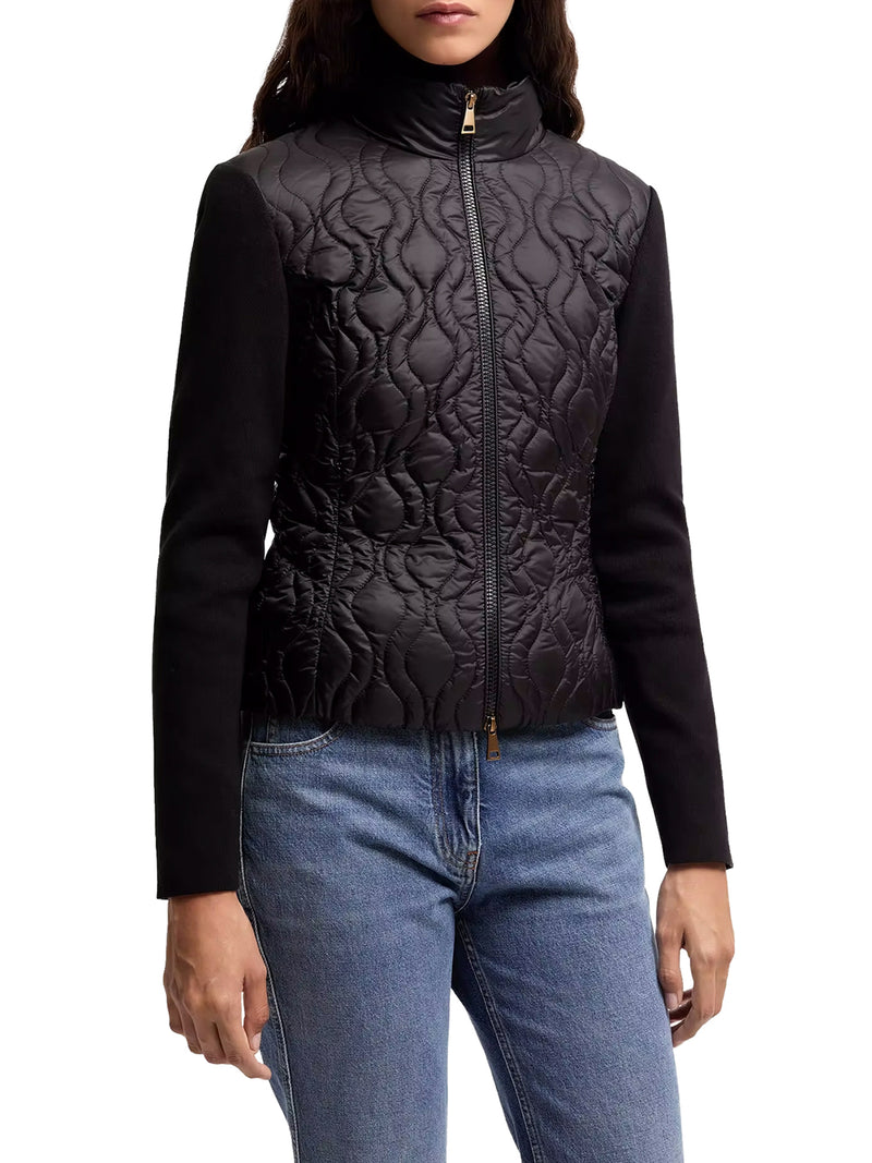 CARDIGAN IMBOTTITO CON ZIP IN COTONE