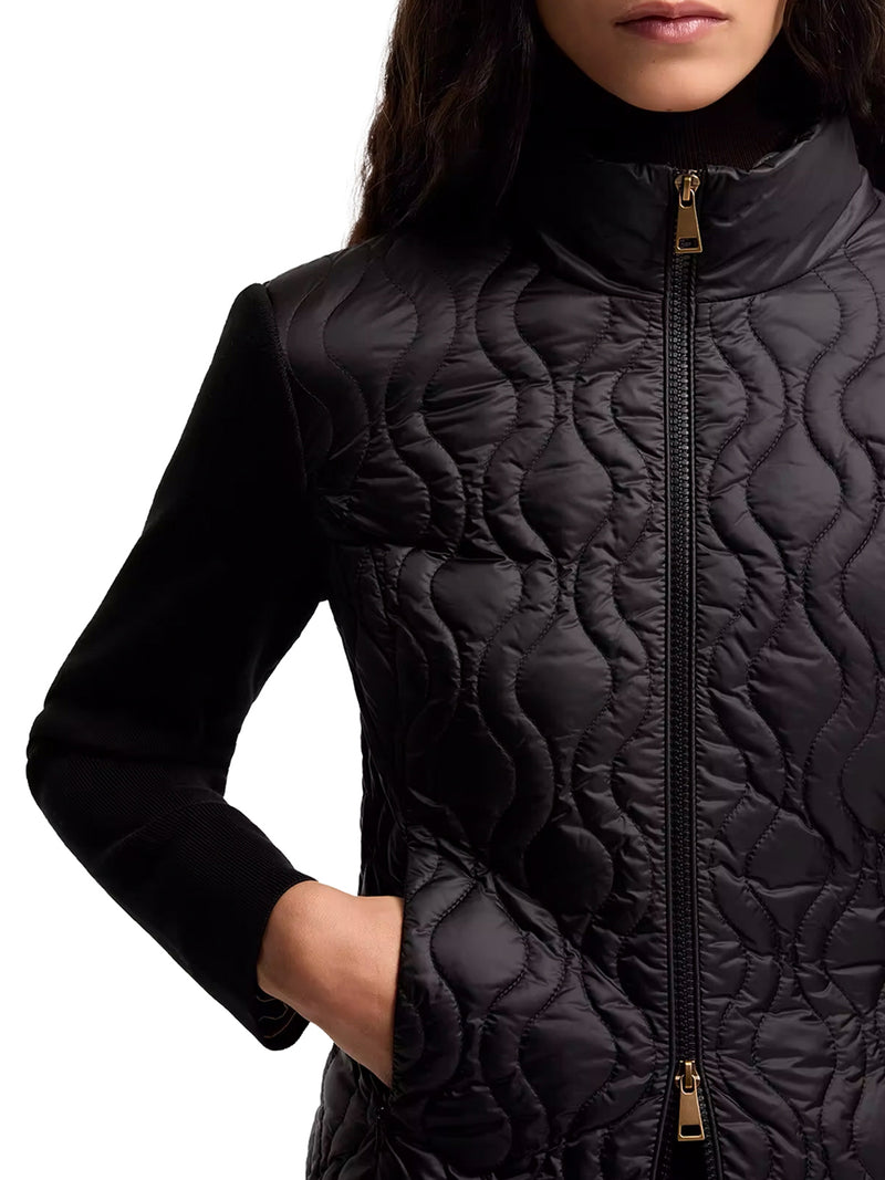 CARDIGAN IMBOTTITO CON ZIP IN COTONE