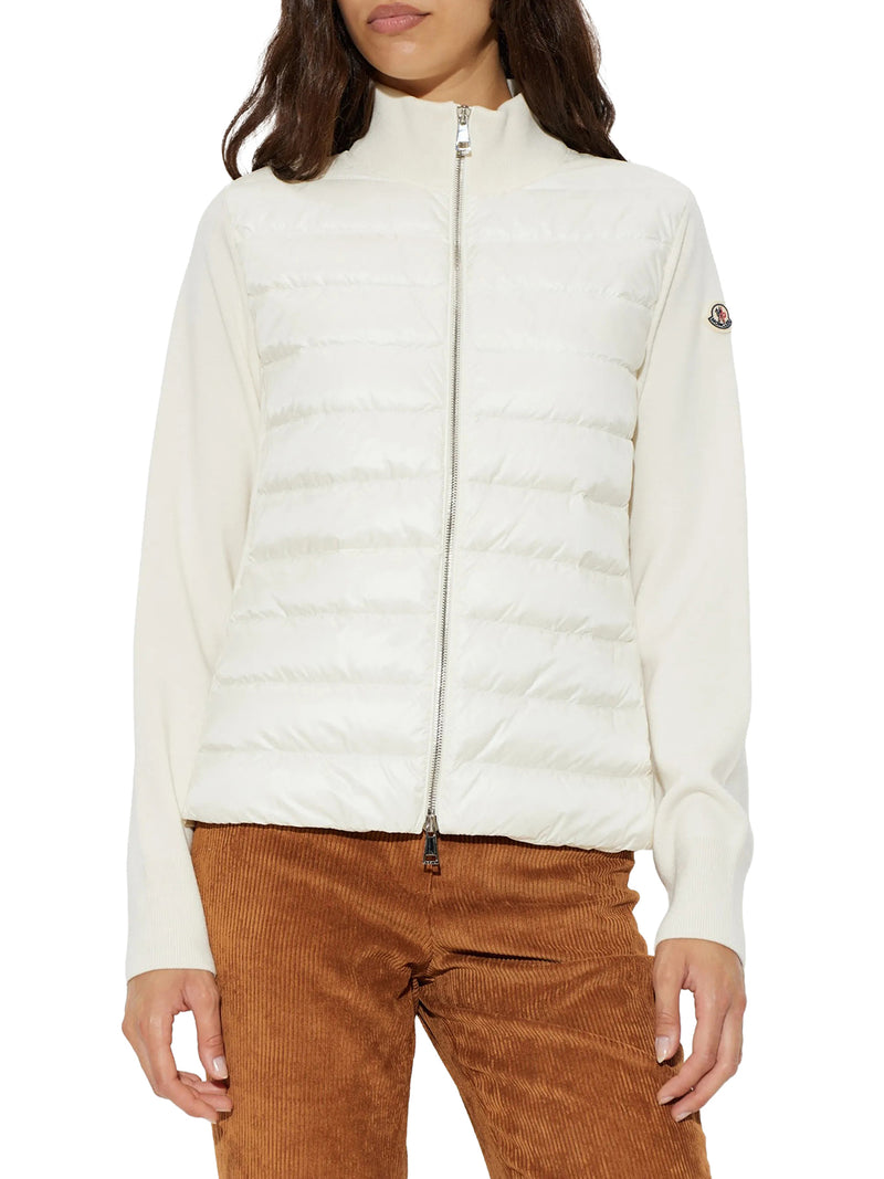 CARDIGAN IMBOTTITO IN LANA CON ZIP