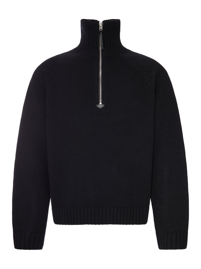 MAGLIONE CON MEZZA ZIP IN LANA CASHMERE