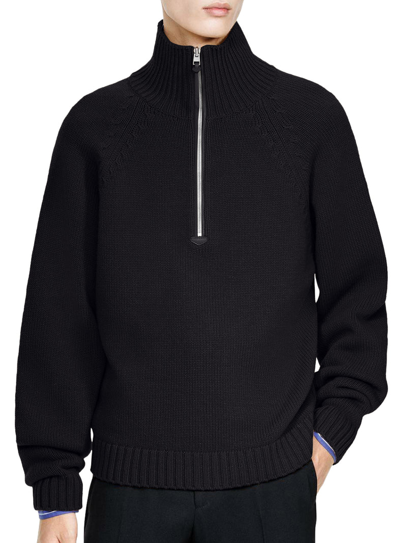 MAGLIONE CON MEZZA ZIP IN LANA CASHMERE