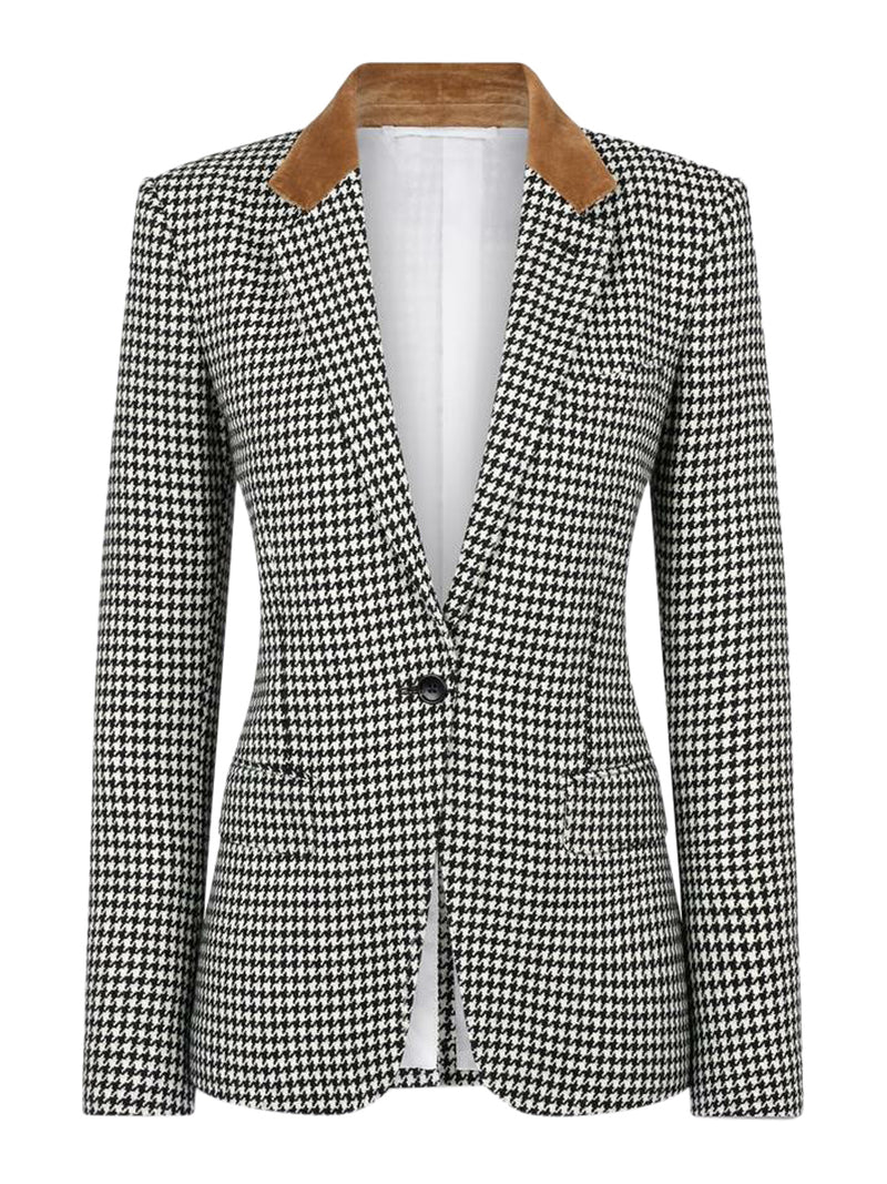 GIACCA BOYFRIEND IN CASHMERE PIED DE POULE