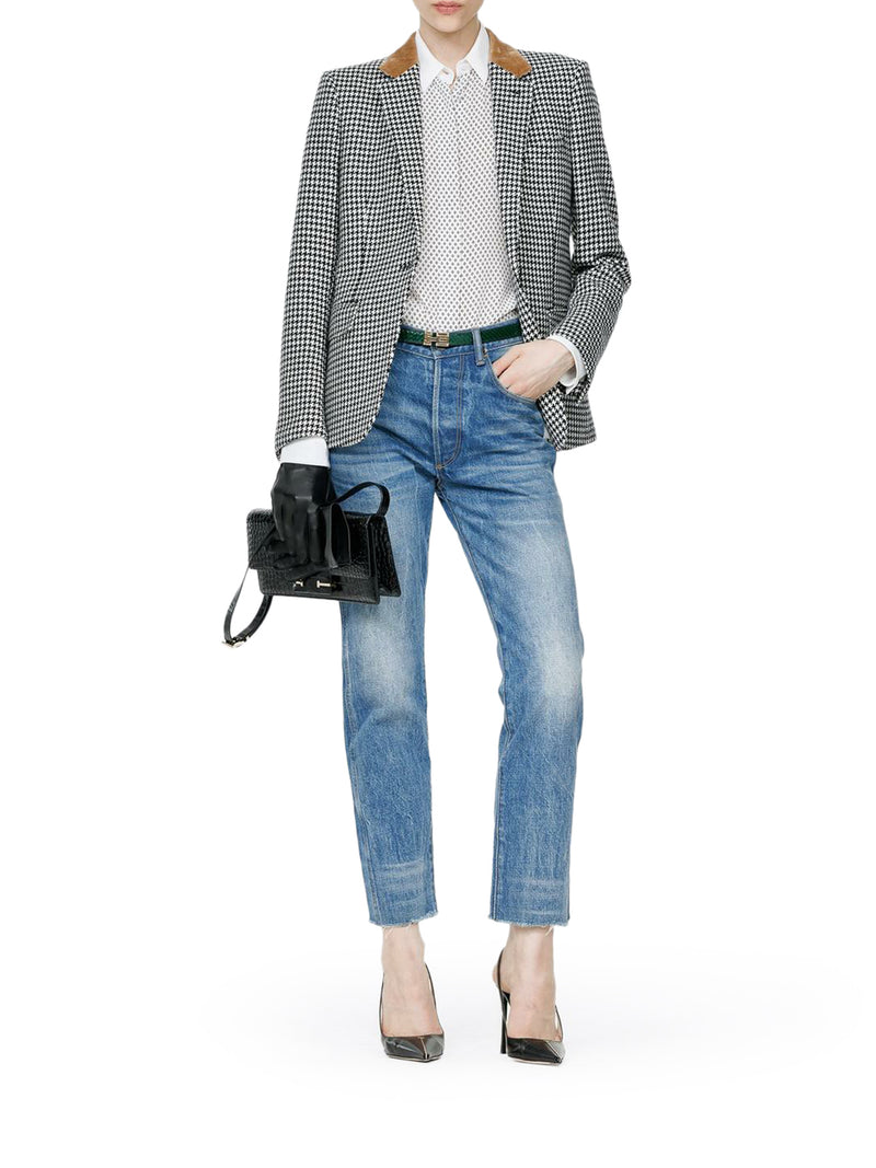 GIACCA BOYFRIEND IN CASHMERE PIED DE POULE