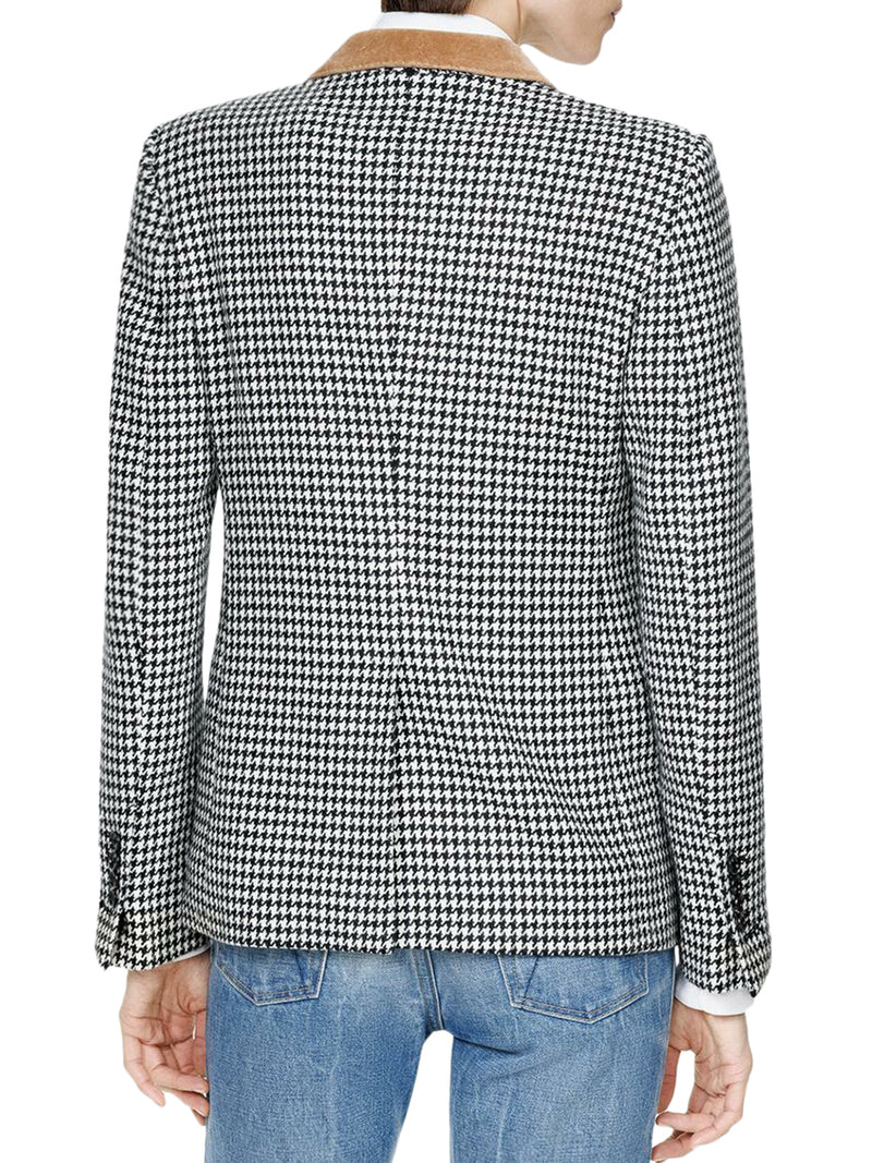 GIACCA BOYFRIEND IN CASHMERE PIED DE POULE