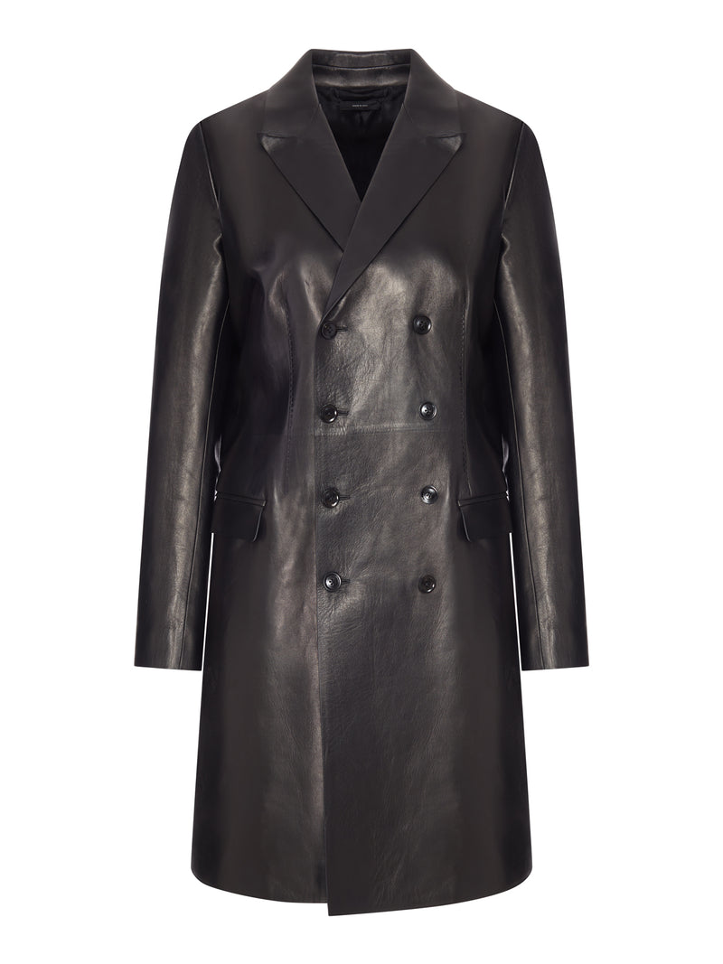 CAPPOTTO DOPPIOPETTO IN PELLE LUCIDA