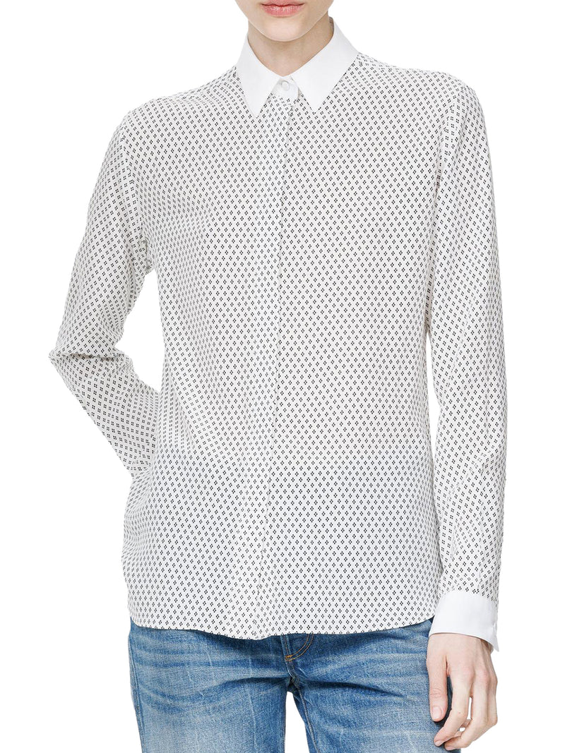 CAMICIA IN CRÊPE DE CHINE DI SETA CON STAMPA A ROMBI