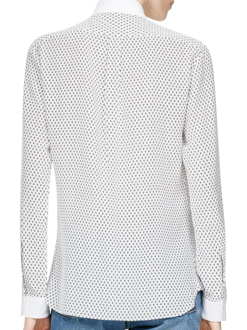 CAMICIA IN CRÊPE DE CHINE DI SETA CON STAMPA A ROMBI