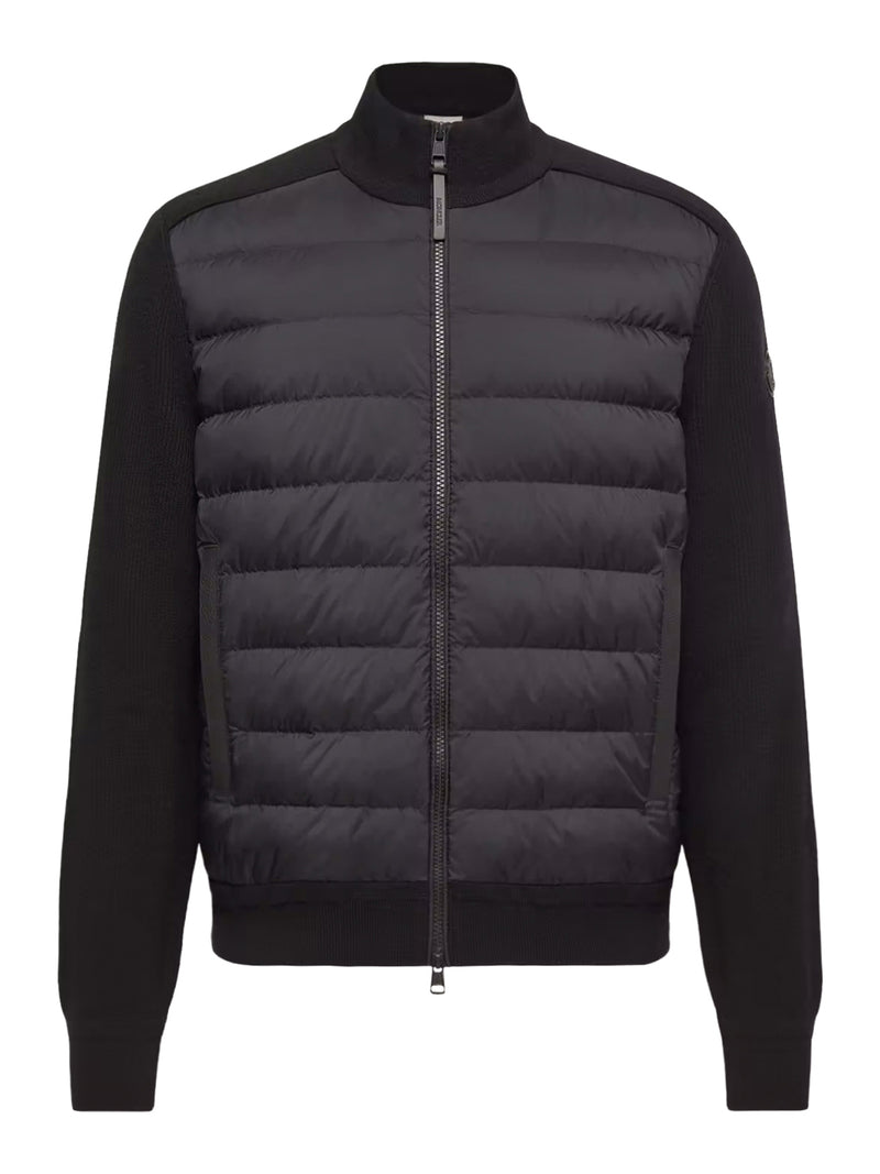 CARDIGAN IMBOTTITO CON ZIP IN MISTO LANA E CASHMERE