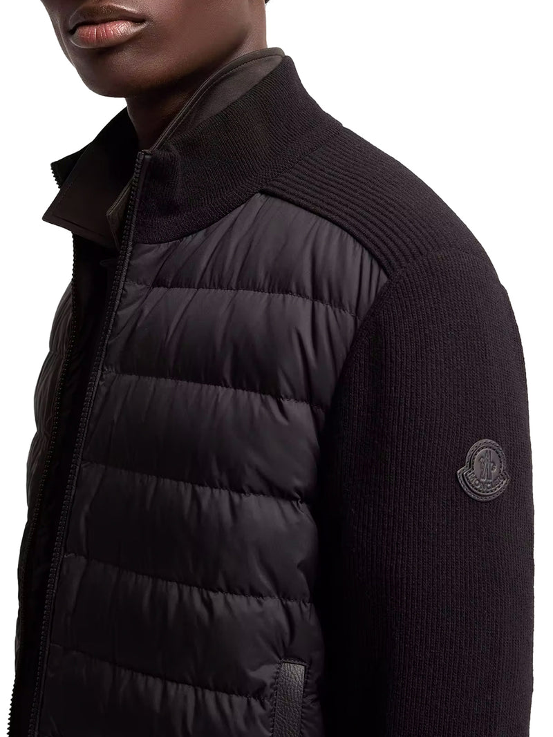 CARDIGAN IMBOTTITO CON ZIP IN MISTO LANA E CASHMERE