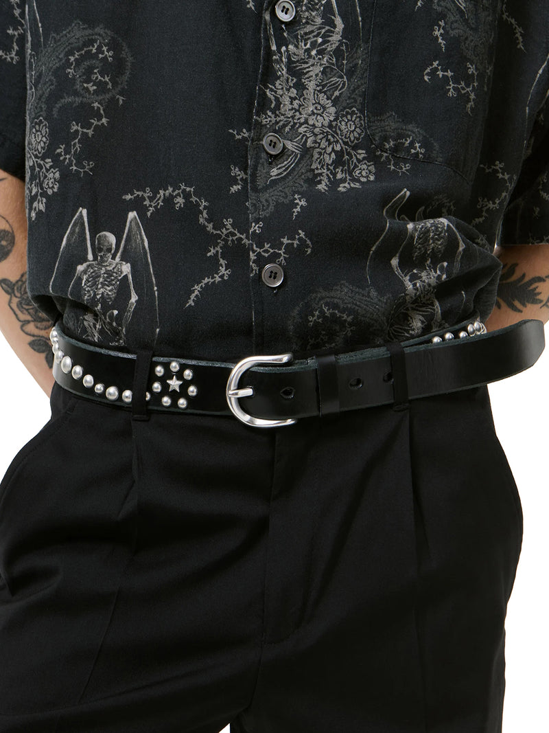 CINTURA STAR FALL IN CUOIO NERO