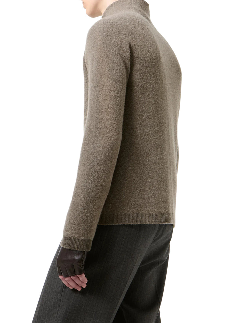CARDIGAN CON ZIP IN LANA 