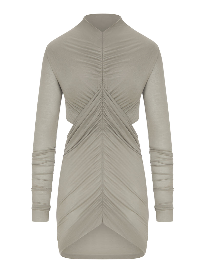 T-SHIRT LUNGA DRAPPEGGIATA IN VISCOSA CON MANICHE LUNGHE