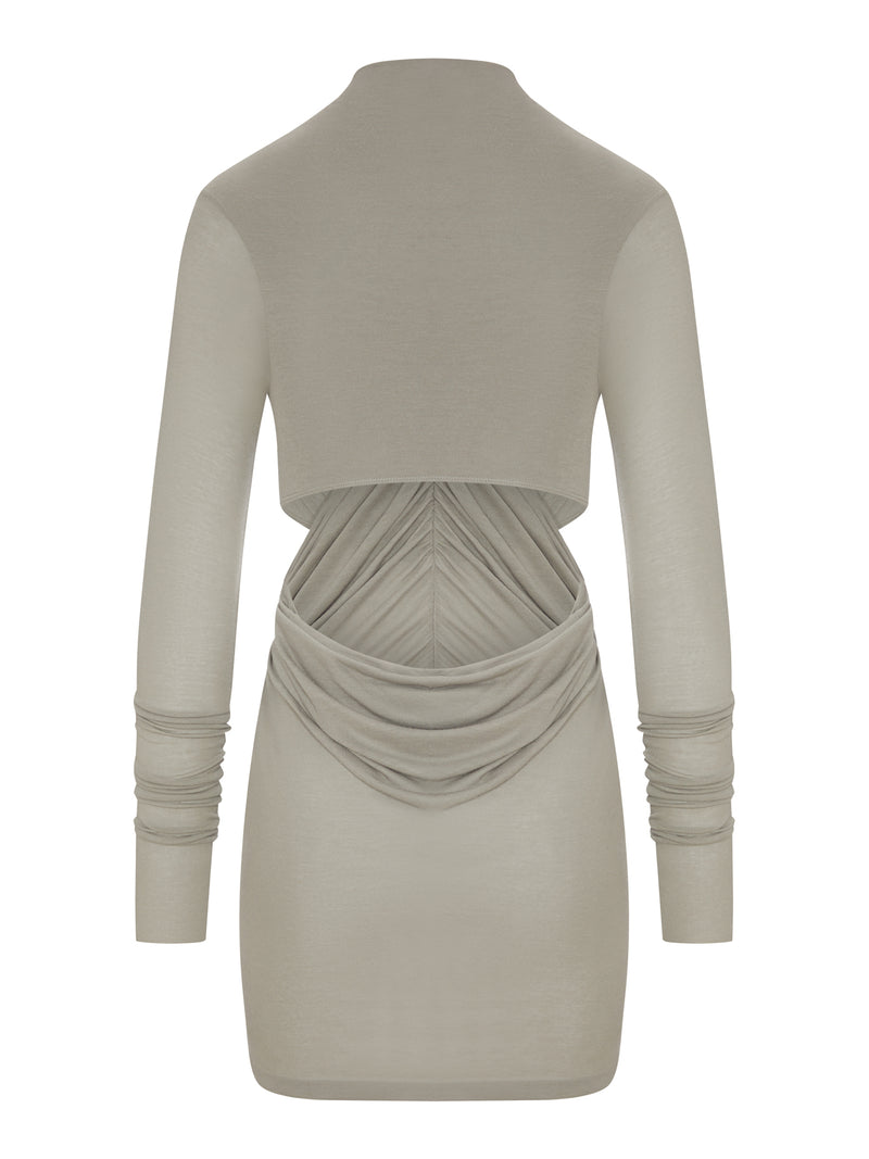 T-SHIRT LUNGA DRAPPEGGIATA IN VISCOSA CON MANICHE LUNGHE
