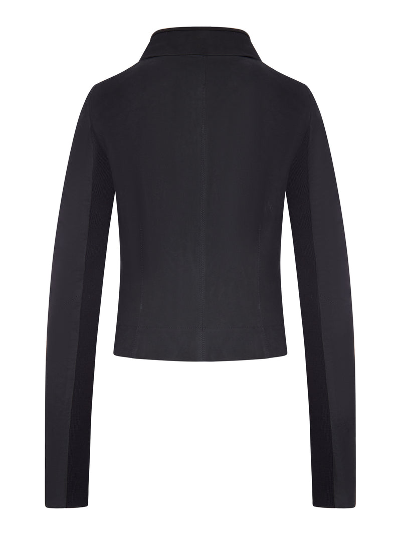 GIACCA BIKER CON COLLO AMPIO AVVOLGENTE