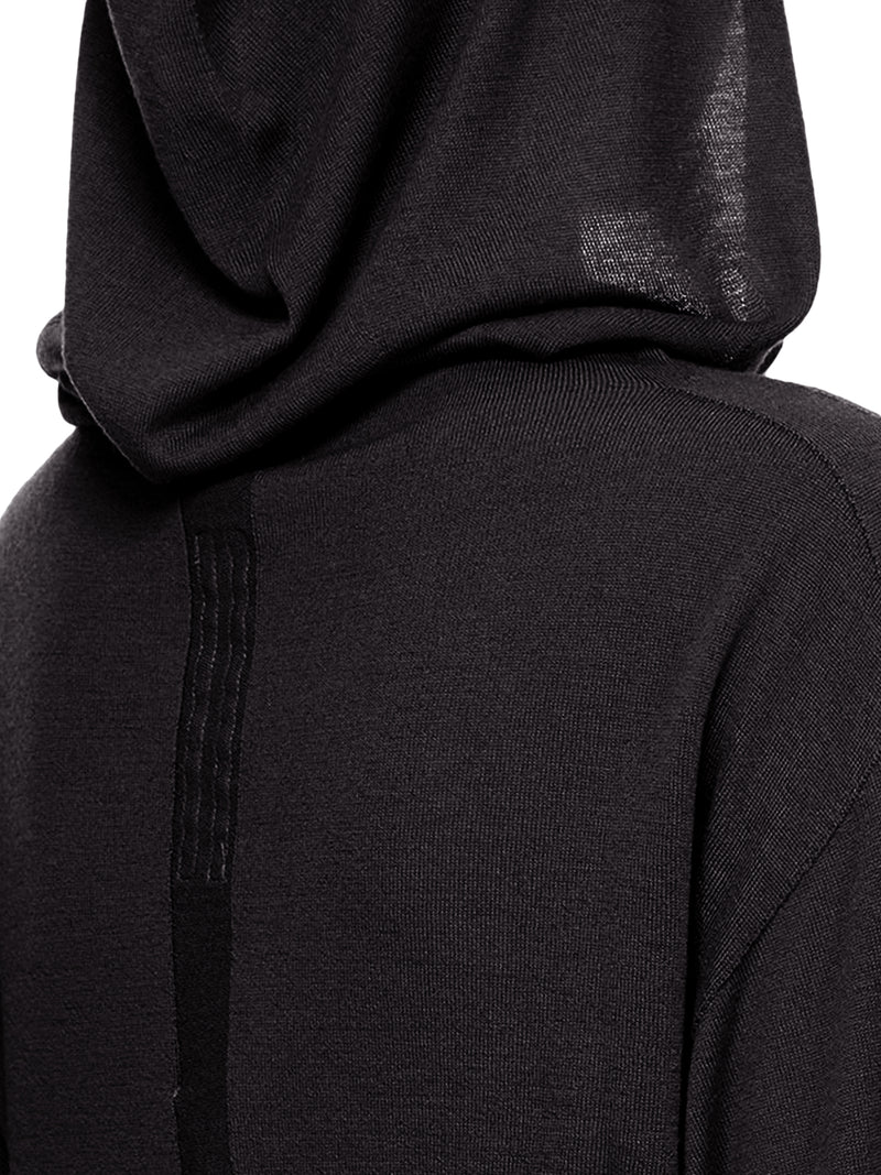 MAGLIA CROPPED IN MAGLIA CON CAPPUCCIO